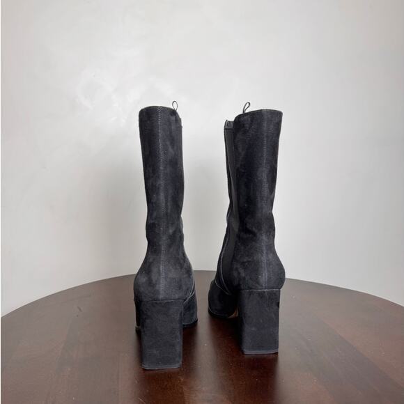 H&M Suede Cuir Velours Ankle Boots - Size 38 - Picture 5 of 7